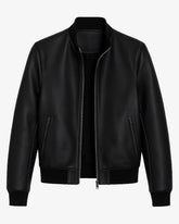 Viterbo – Classic Black Leather Bomber Jacket for Men